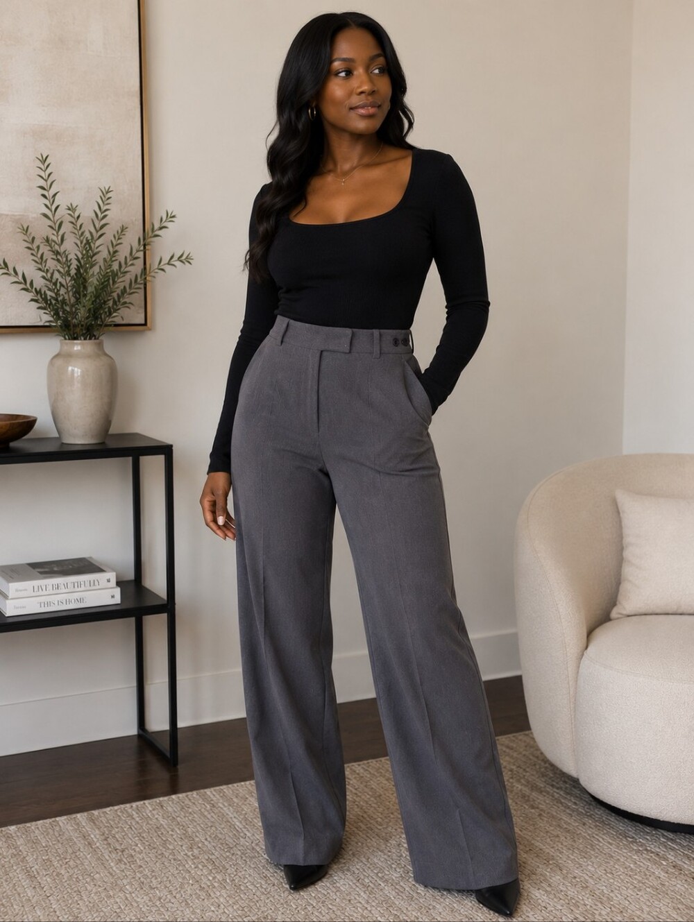 Sigrid Olsen Charcoal Dress Pants